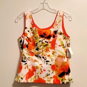 Kasper Valencia  Multi Print Sleeveless Blouse Size 6